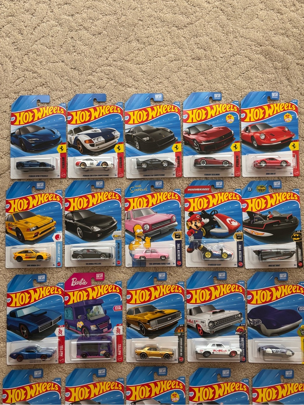 Hot Wheels 2026 Collection including Treasure Hunts